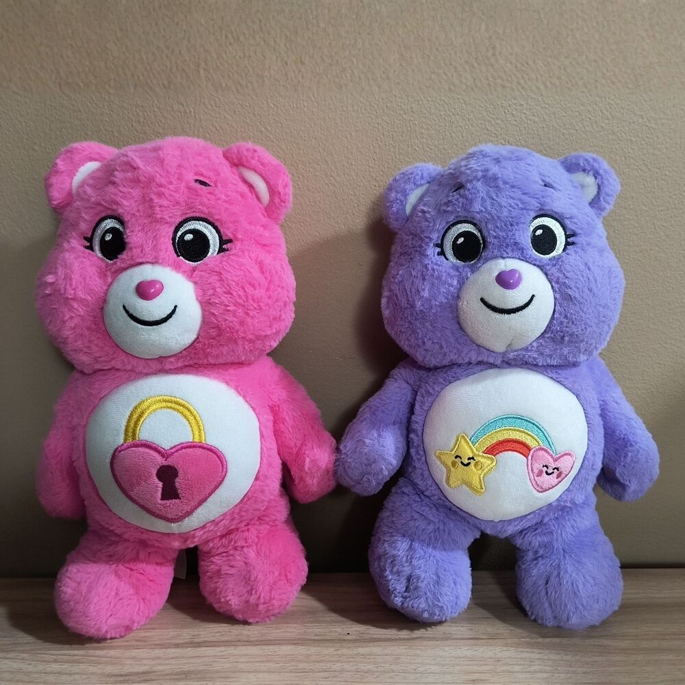 Lot Of 2 Care Bears 14" Best Friend & Secret Bear Plushies 2021 Basic Fun Toys